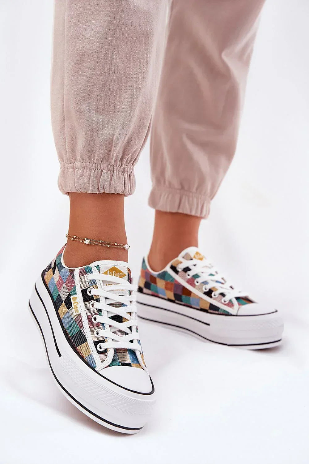 Women Checkered Platform Sneakers Casual Lightweight Streetwear Shoes-women sneakers-LeStyleParfait