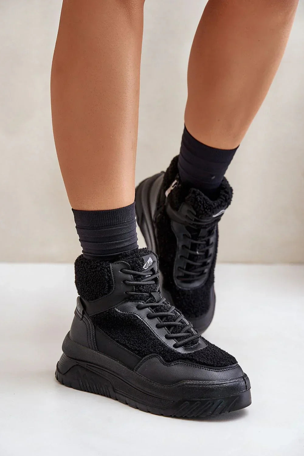 Women Chunky Platform Mid-Top Sneakers Insulated Winter Shoes-women sneakers-LeStyleParfait