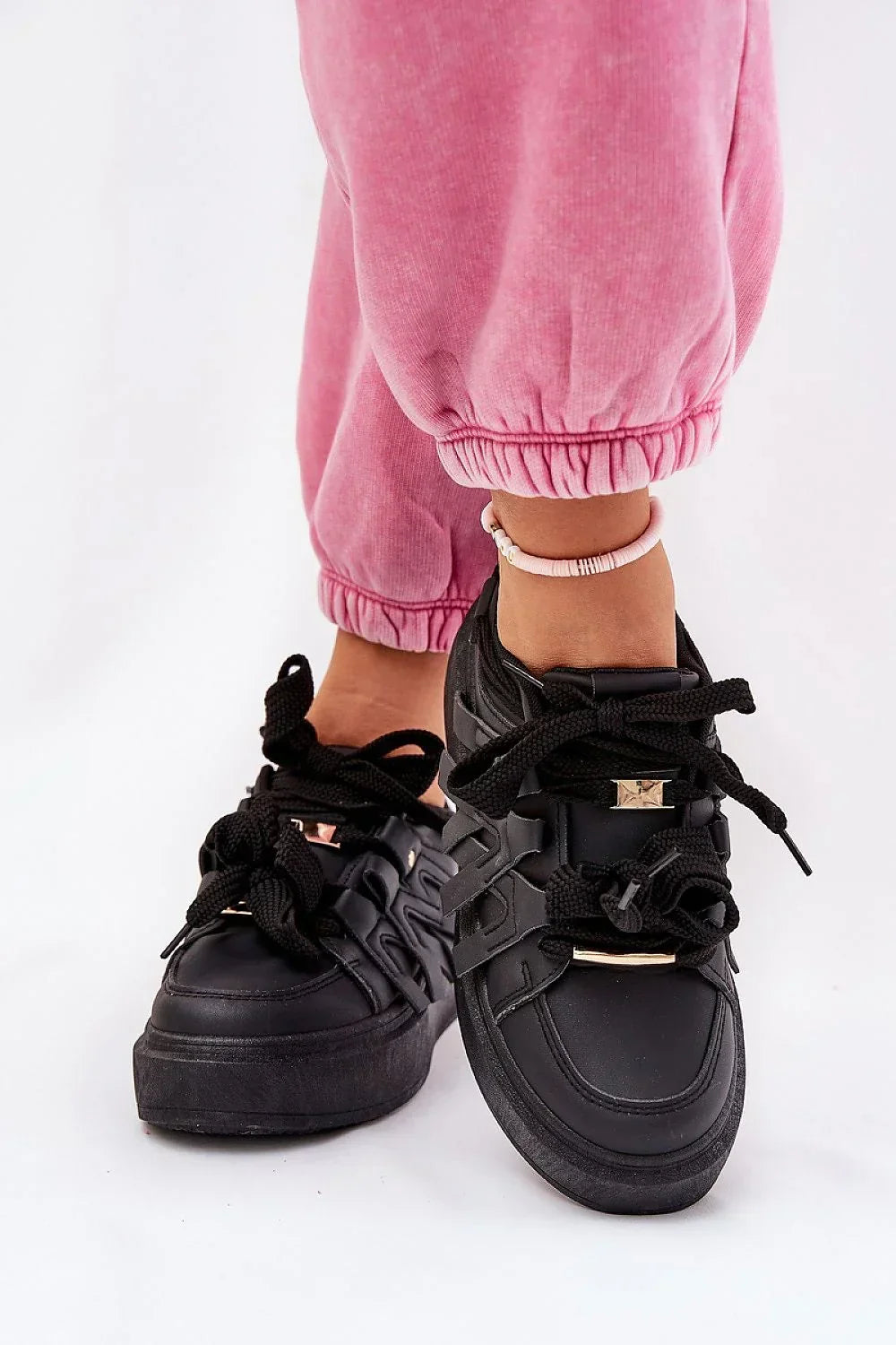 Women Chunky Platform Sneakers Adjustable Lace Casual Shoes-women sneakers-LeStyleParfait