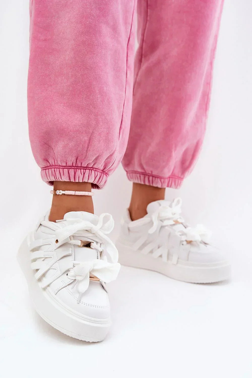 Women Chunky Platform Sneakers Adjustable Lace Casual Shoes-women sneakers-LeStyleParfait