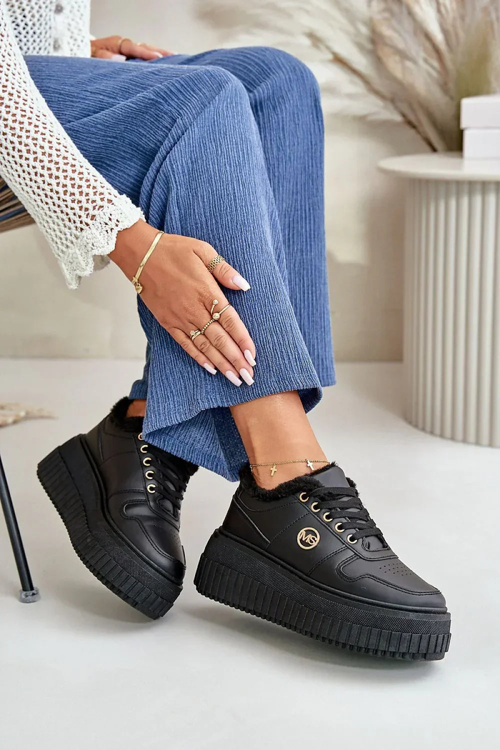 Women Chunky Platform Sneakers Thermal Casual Winter Shoes-women sneakers-LeStyleParfait