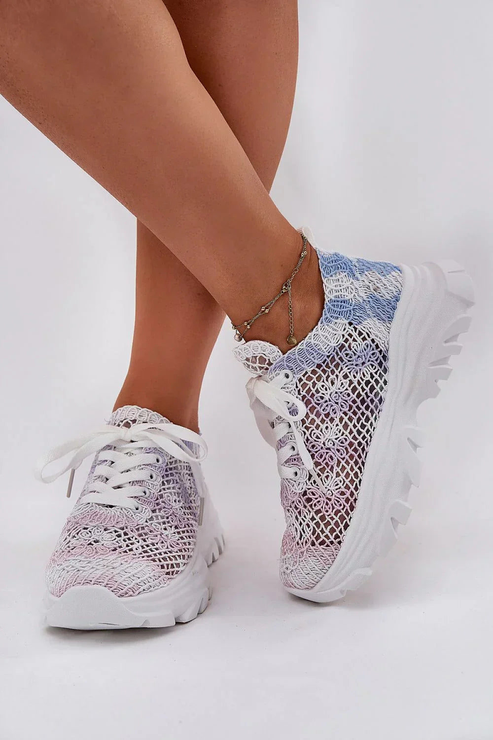 Women Crochet Mesh Platform Sneakers Breathable Summer Shoes-women sneakers-LeStyleParfait