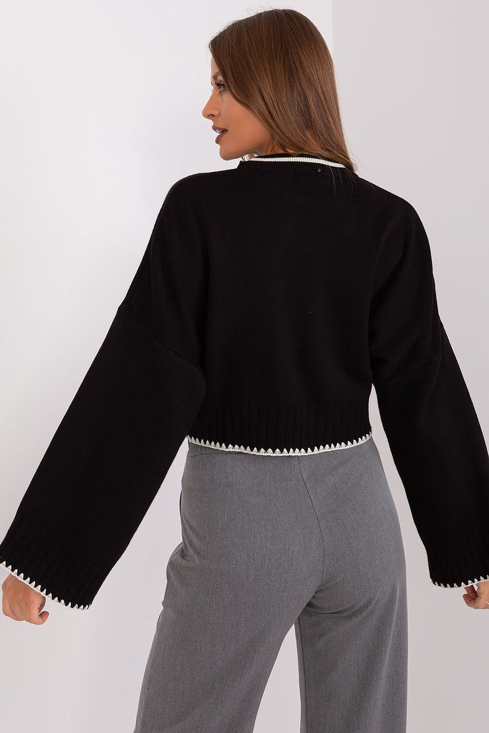 Women Cropped Knit Sweater Casual Layering-Women's Sweater-LeStyleParfait