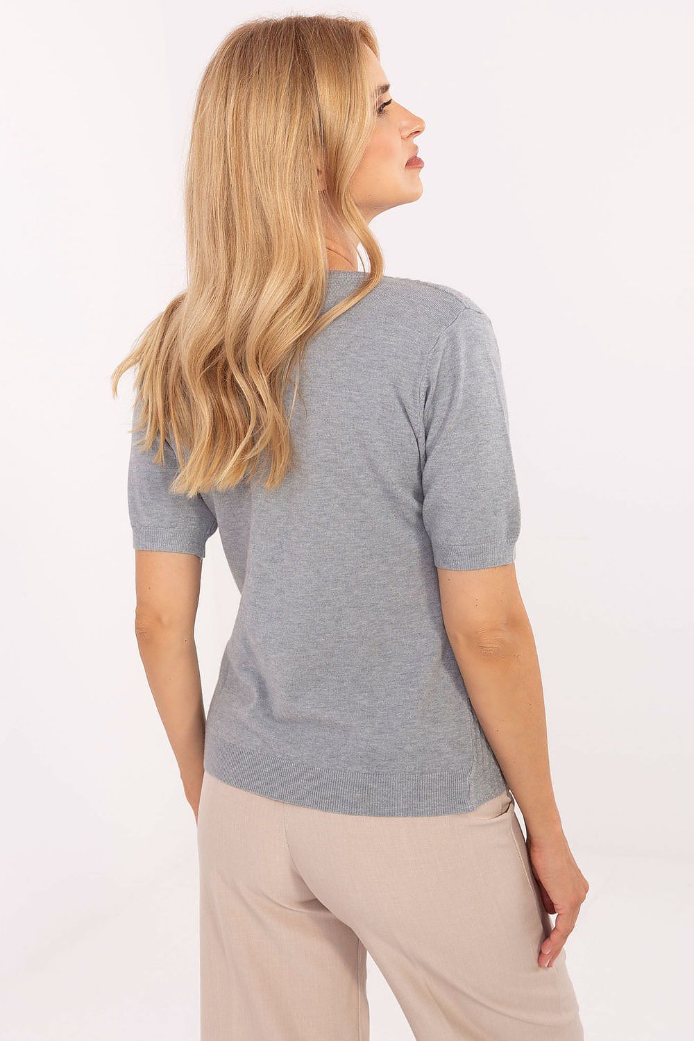 Women Elegant Short Sleeve Sweater Modern-Women's Sweater-LeStyleParfait