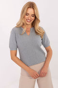 Women Elegant Short Sleeve Sweater Modern-Women's Sweater-LeStyleParfait