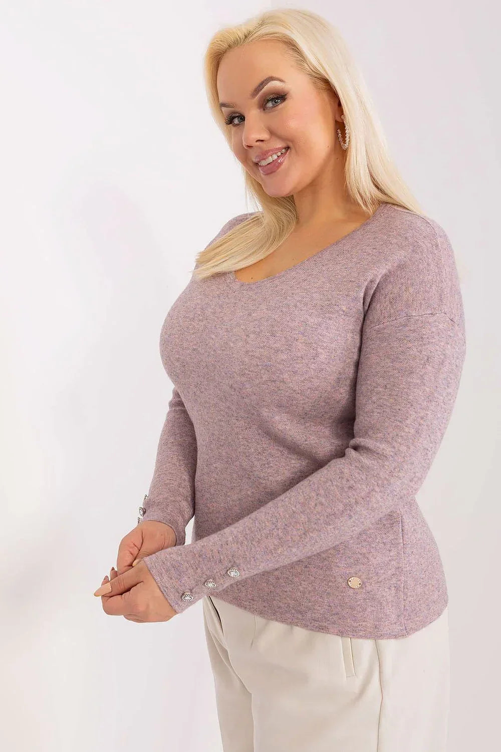 Women Elegant V Neck Sweater Chic-Women's Sweater-LeStyleParfait