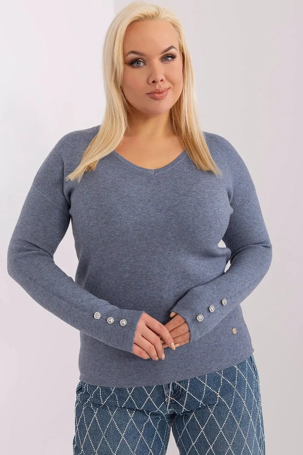 Women Elegant V Neck Sweater Chic-Women's Sweater-LeStyleParfait