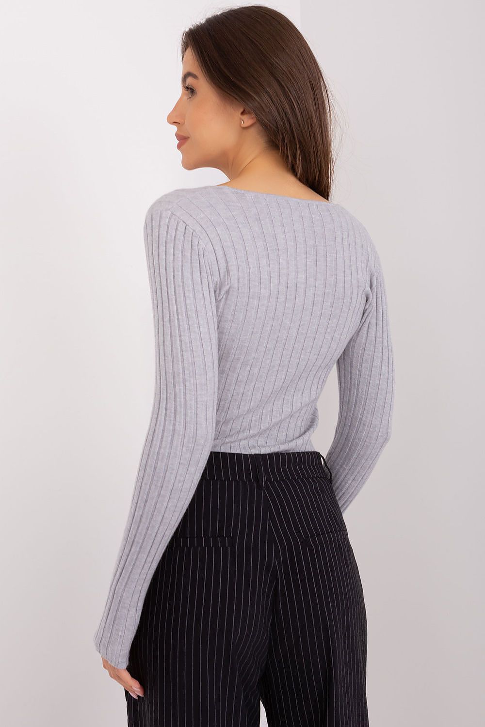 Women Fitted Ribbed Sweater Everyday Knit-Women's Sweater-LeStyleParfait