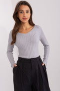 Women Fitted Ribbed Sweater Everyday Knit-Women's Sweater-LeStyleParfait