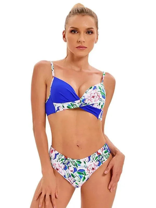 Women Floral Bandeau Bikini Set