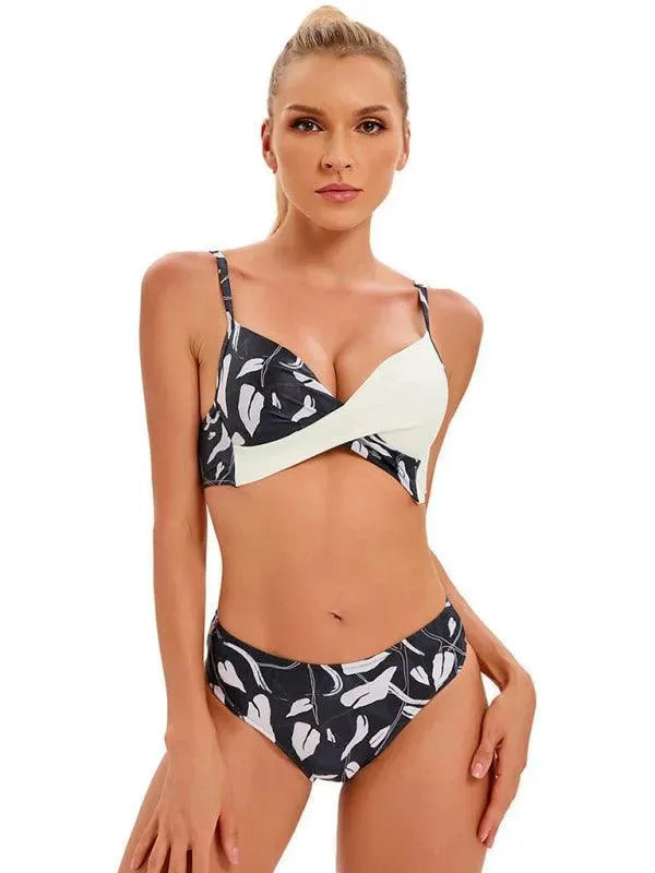 Women Floral Bandeau Bikini Set