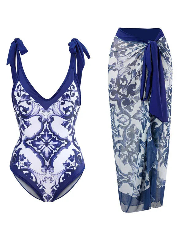 Women Floral One Piece Swimsuit