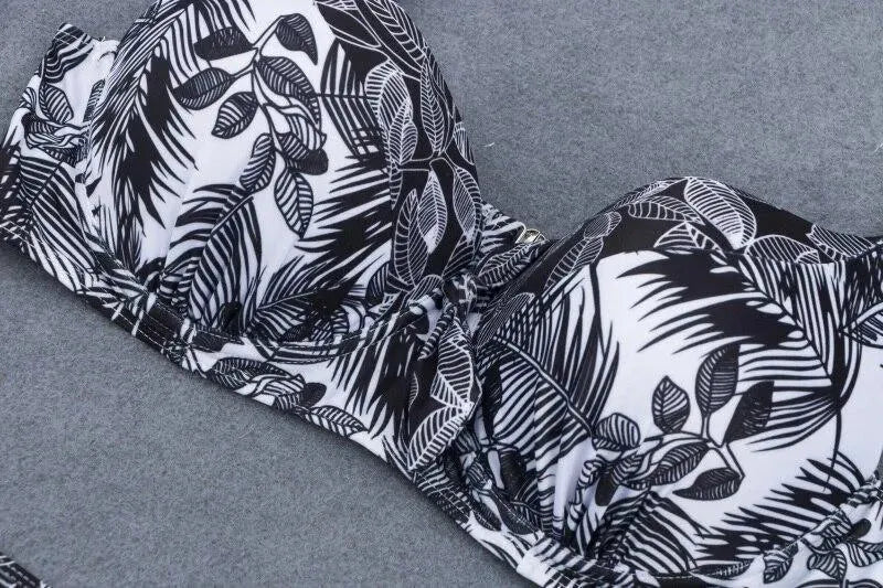 Women Floral Push Up High Waisted Bikini Set
