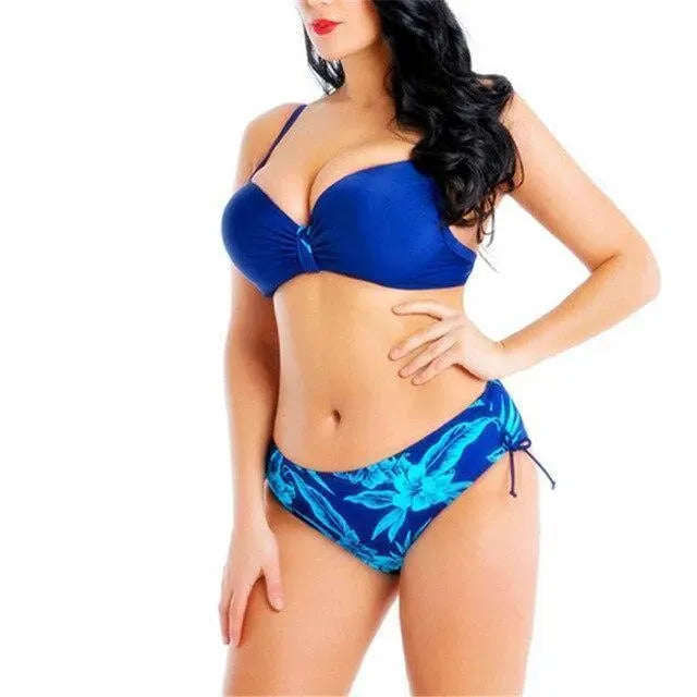 Women Floral Underwire High Waisted Bikini Set