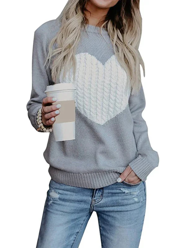 Women Graphic Pullover Sweater Leisure Knit-Women's Sweater-LeStyleParfait