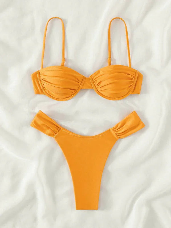 Women Green Underwire Bikini Set