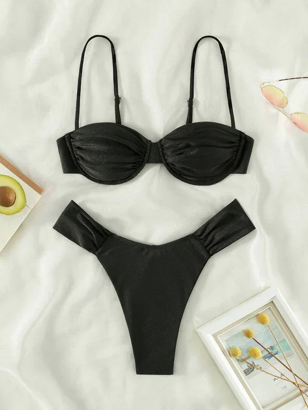 Women Green Underwire Bikini Set