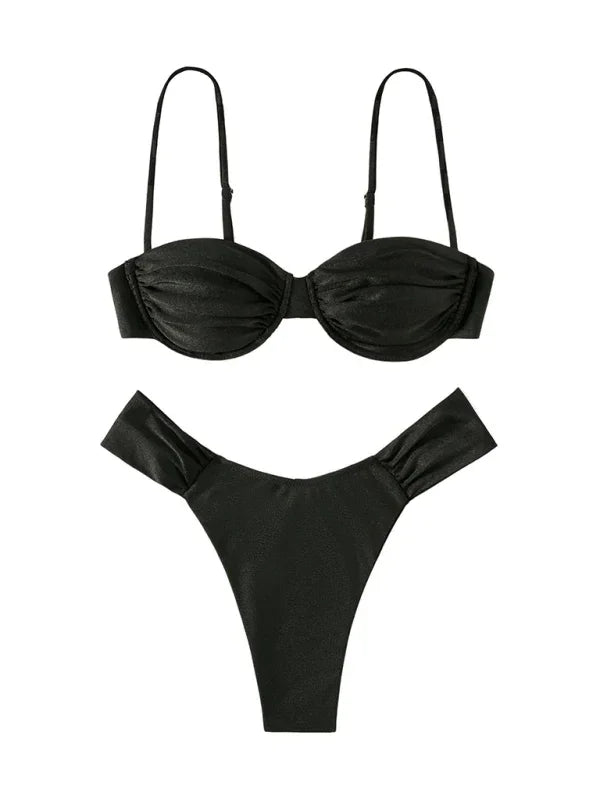 Women Green Underwire Bikini Set