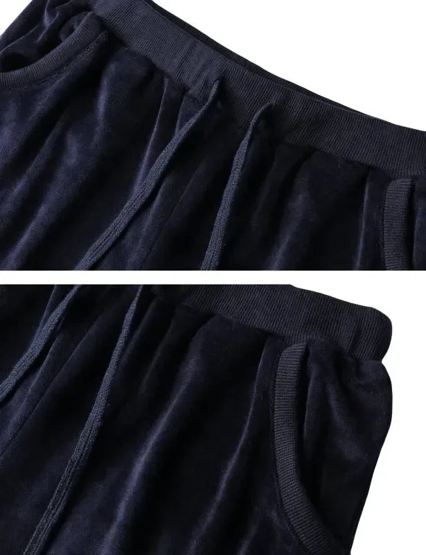 Cozy Women Casual Velvet Two-Piece Jogger Set - Casual Jogger Set - LeStyleParfait