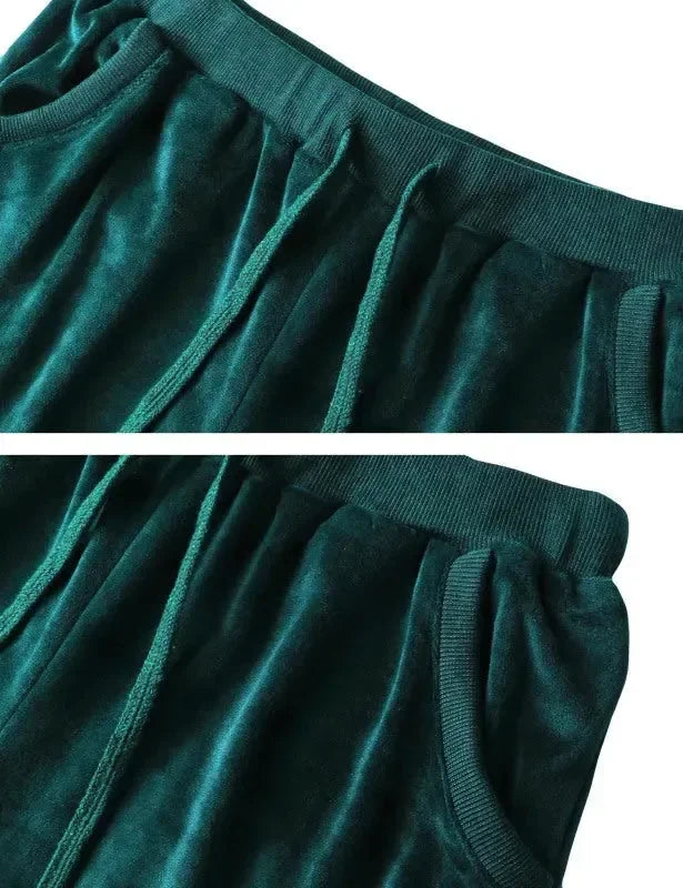 Cozy Women Jogger Pants Casual Velvet Lounge Elastic Waist Relaxed Fit Fall | LeStyleParfait