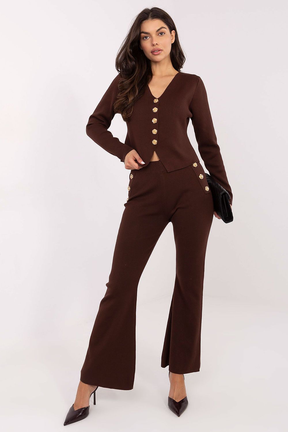 Women Knit Sweater Set Elegant Lounge-Women's Sweater-LeStyleParfait