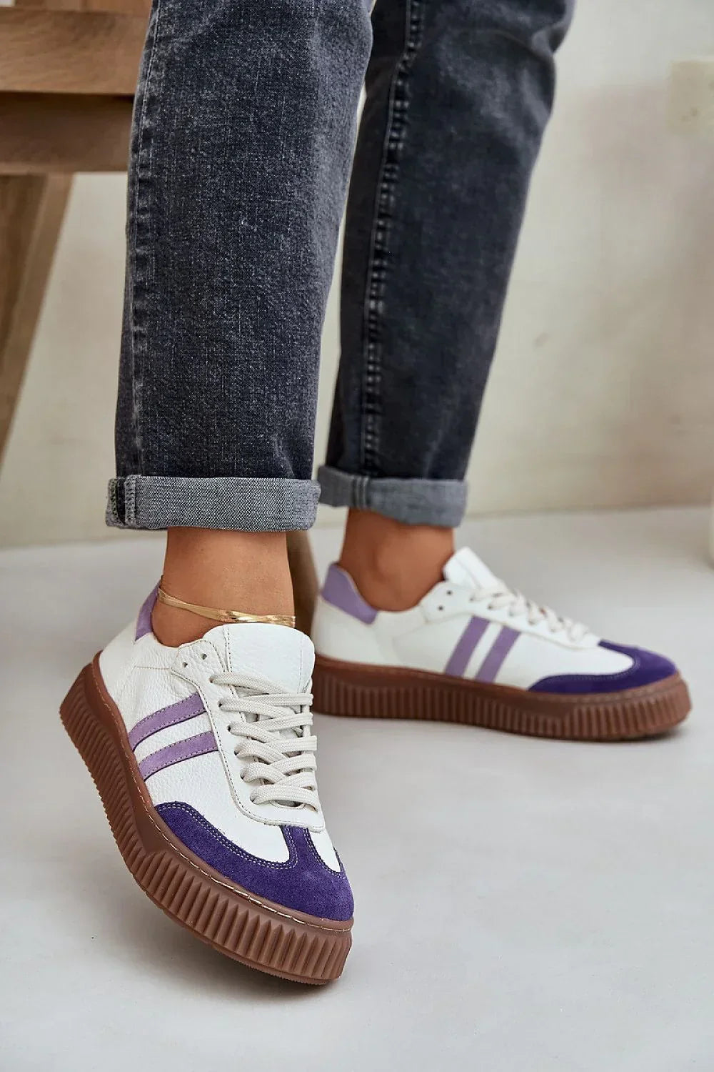 Women Leather Platform Sneakers Casual Everyday Travel Shoes-women sneakers-LeStyleParfait