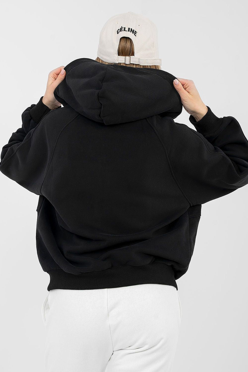 Women Loose Embroidered Zip-Up Hoodie Premium Style-Women Hoodie-LeStyleParfait
