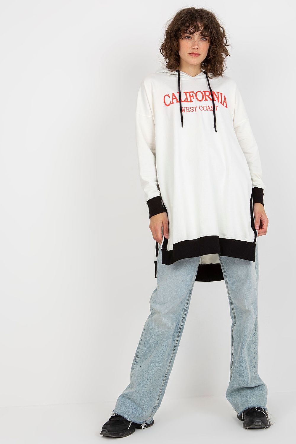 Women Loose Printed Longline Hoodie Trend Style-Women Hoodie-LeStyleParfait