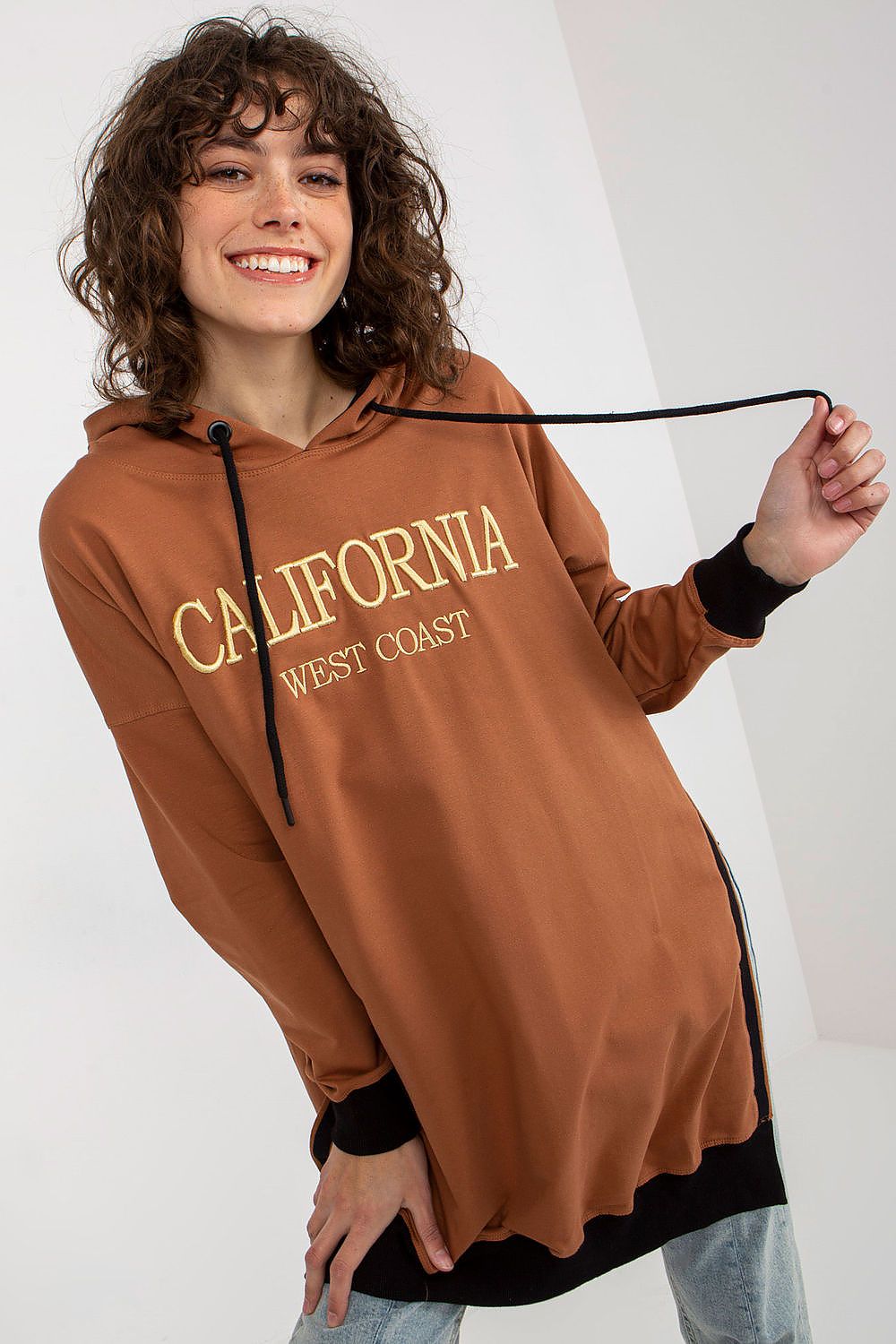 Women Loose Printed Longline Hoodie Trend Style-Women Hoodie-LeStyleParfait