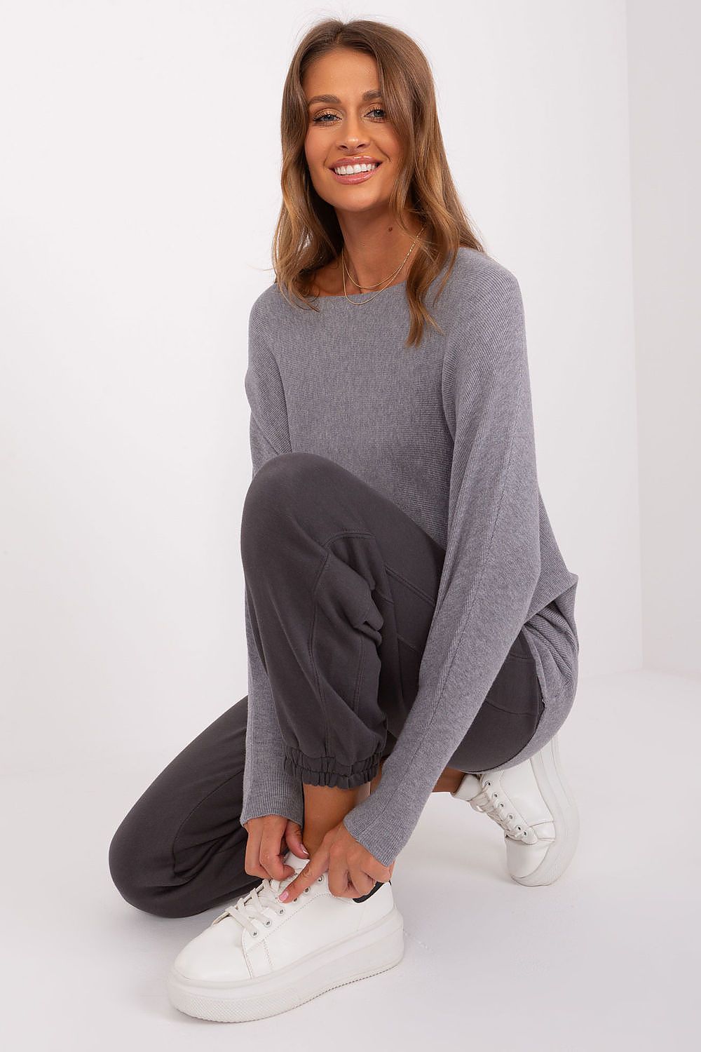 Women Oversized Batwing Sweater Cozy Knit-Women's Sweater-LeStyleParfait