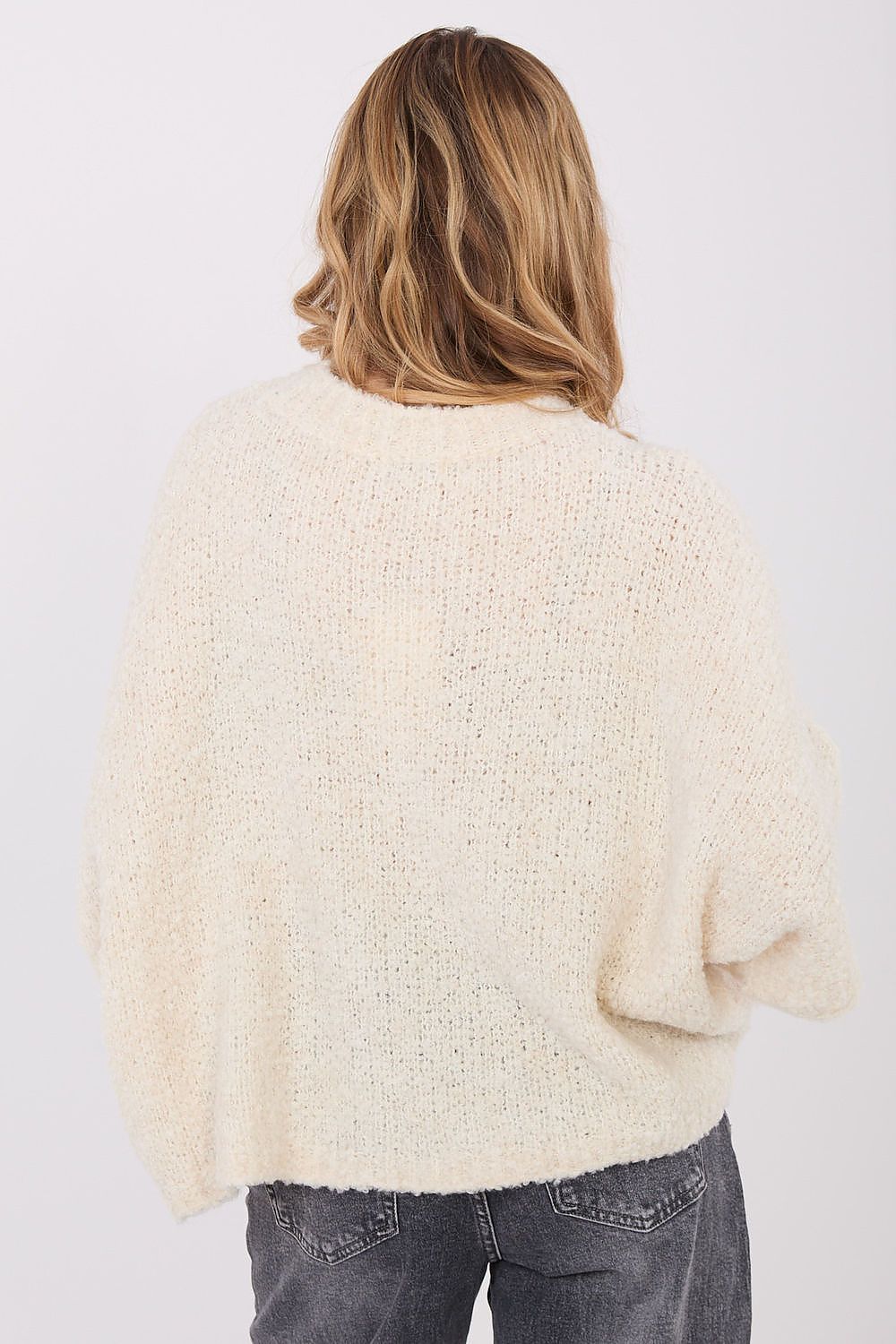 Women Oversized Boucle Sweater Cozy Knit-Women's Sweater-LeStyleParfait