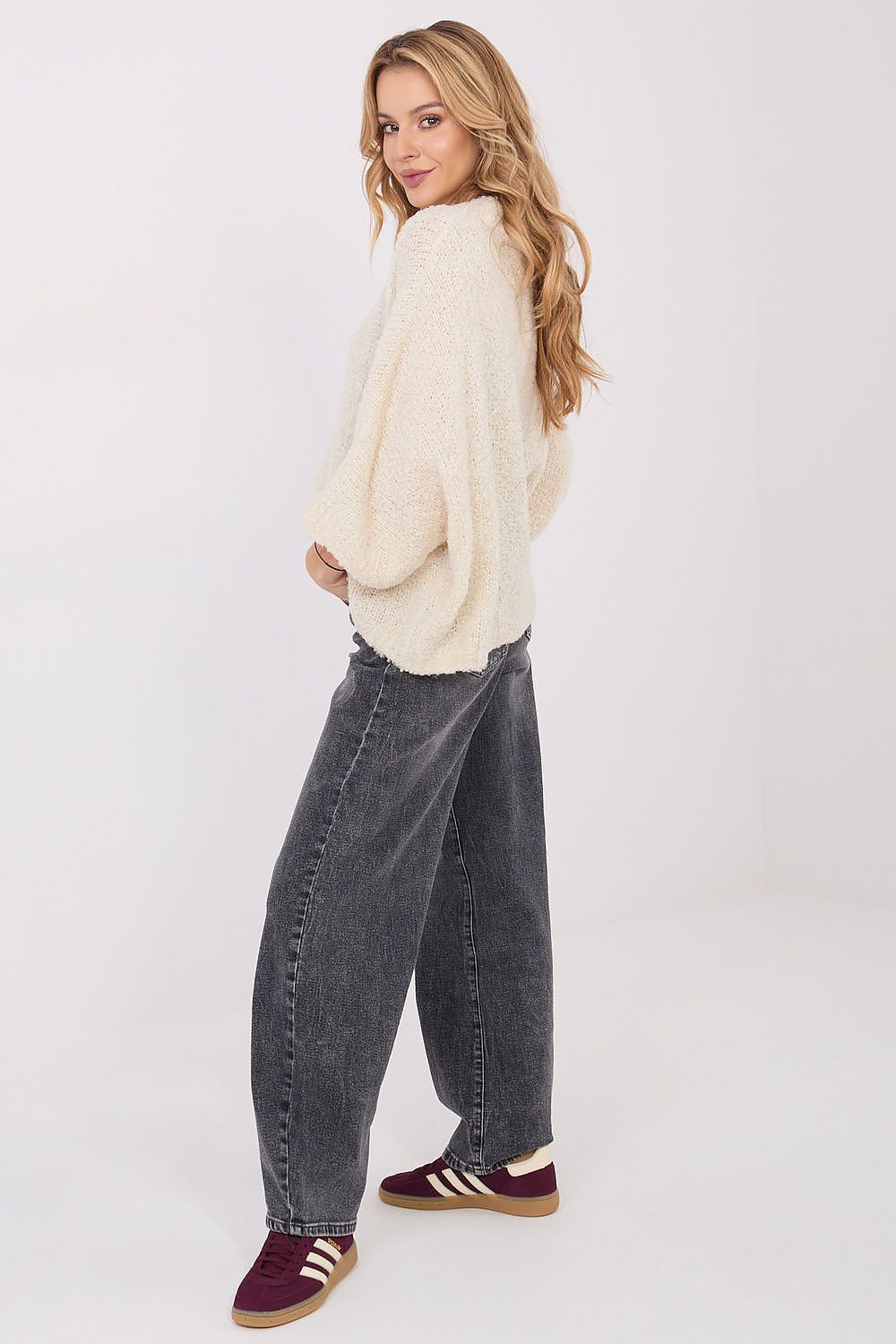 Women Oversized Boucle Sweater Cozy Knit-Women's Sweater-LeStyleParfait