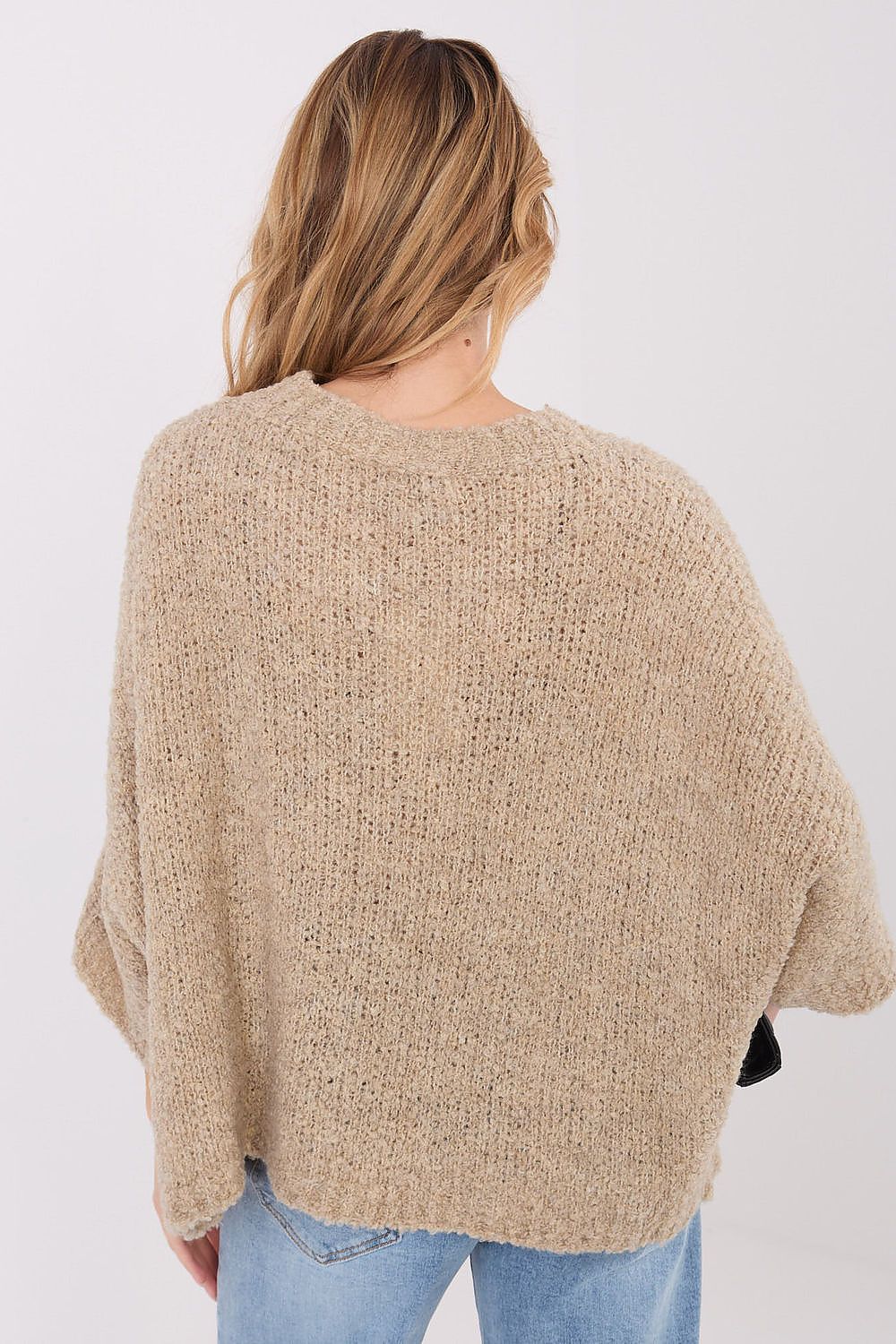Women Oversized Boucle Sweater Cozy Knit-Women's Sweater-LeStyleParfait