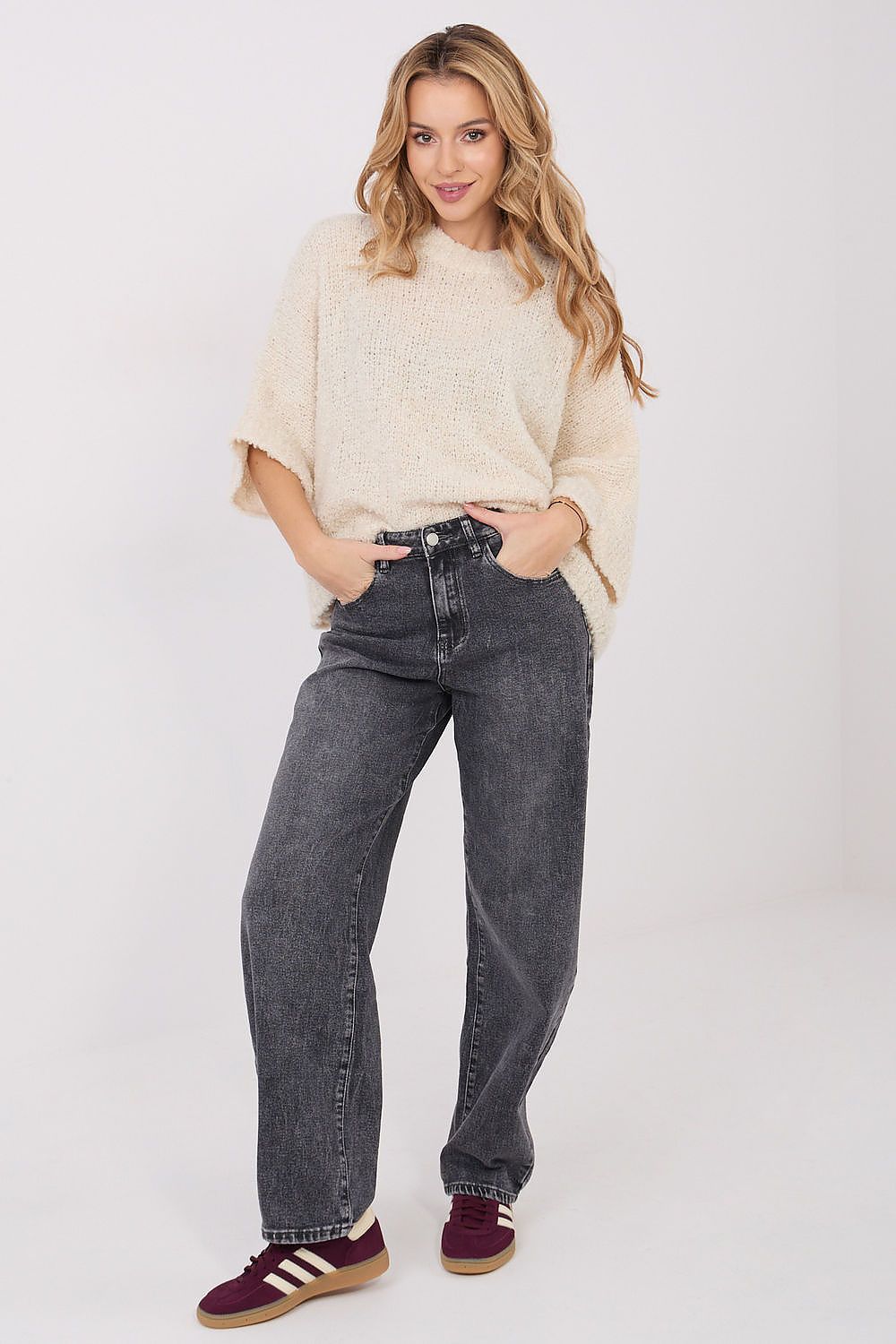 Women Oversized Boucle Sweater Cozy Knit-Women's Sweater-LeStyleParfait