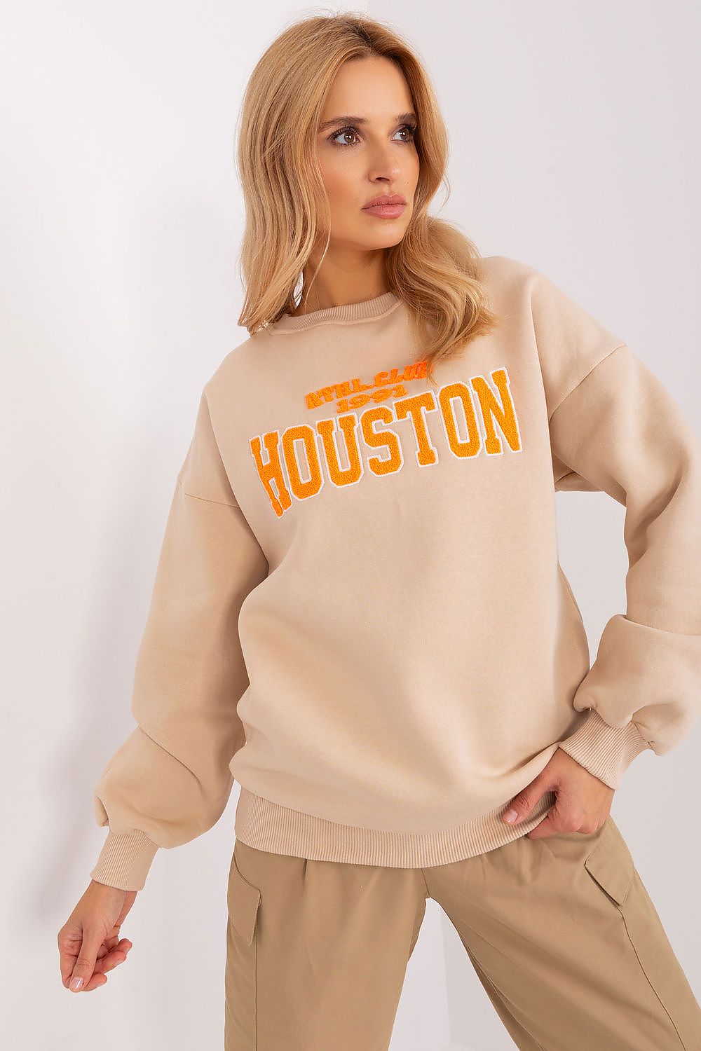 Women Oversized Logo Crewneck Sweatshirt Street Style-Women Sweatshirt-LeStyleParfait