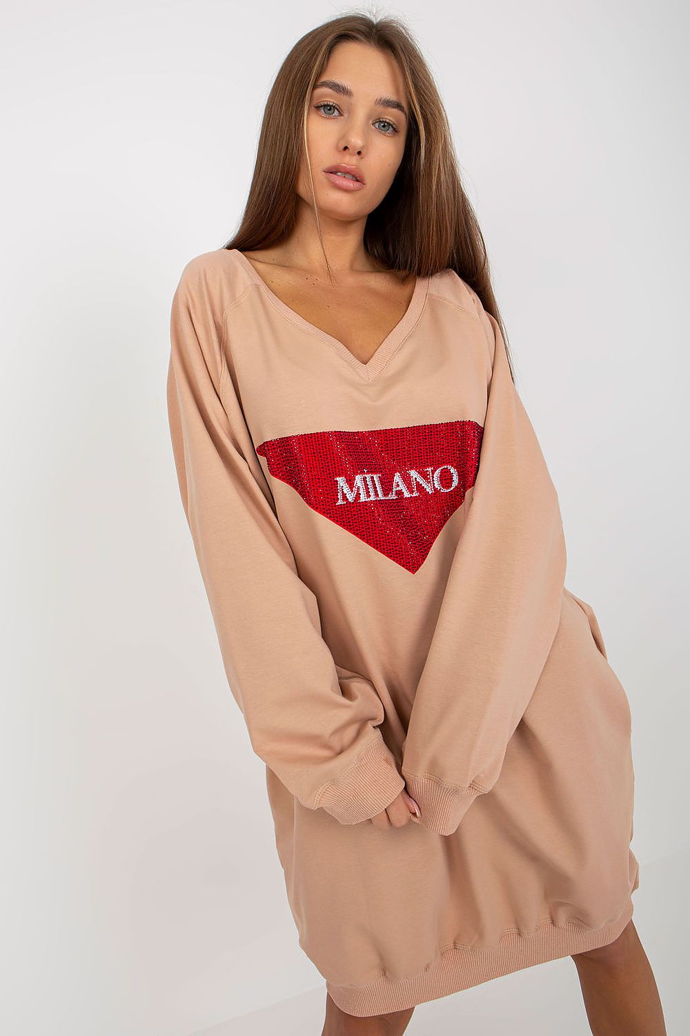 Women Oversized Printed Longline Sweatshirt Street Style-Women Sweatshirt-LeStyleParfait