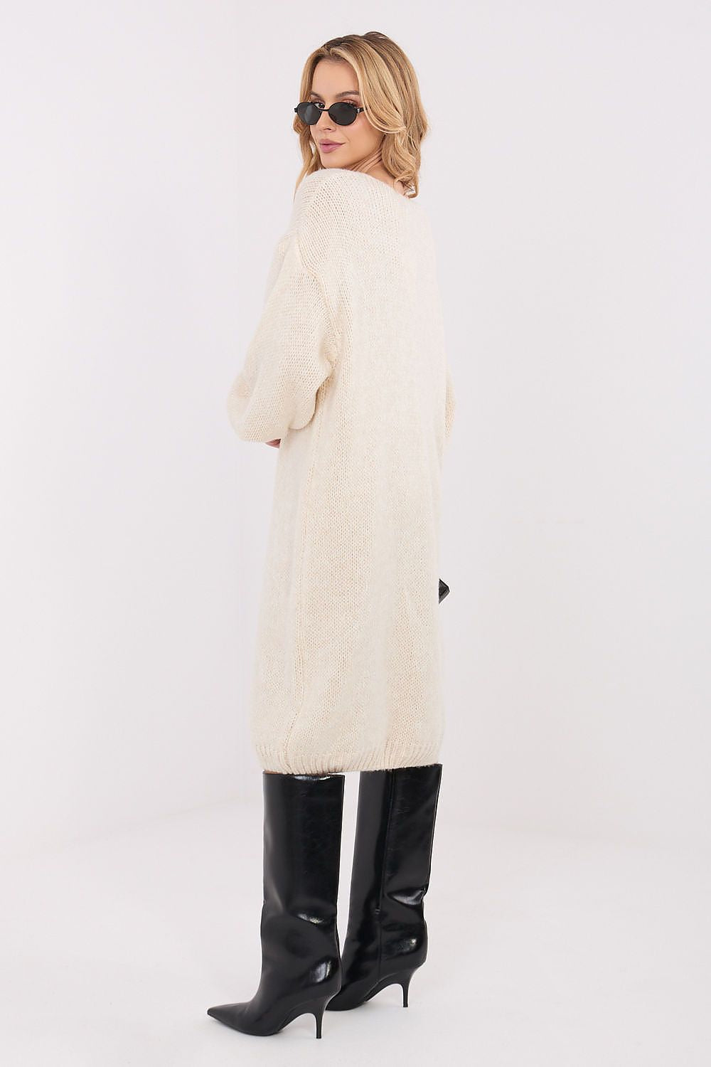 Women Oversized Sweater Dress Longline Knit-Women's Sweater-LeStyleParfait