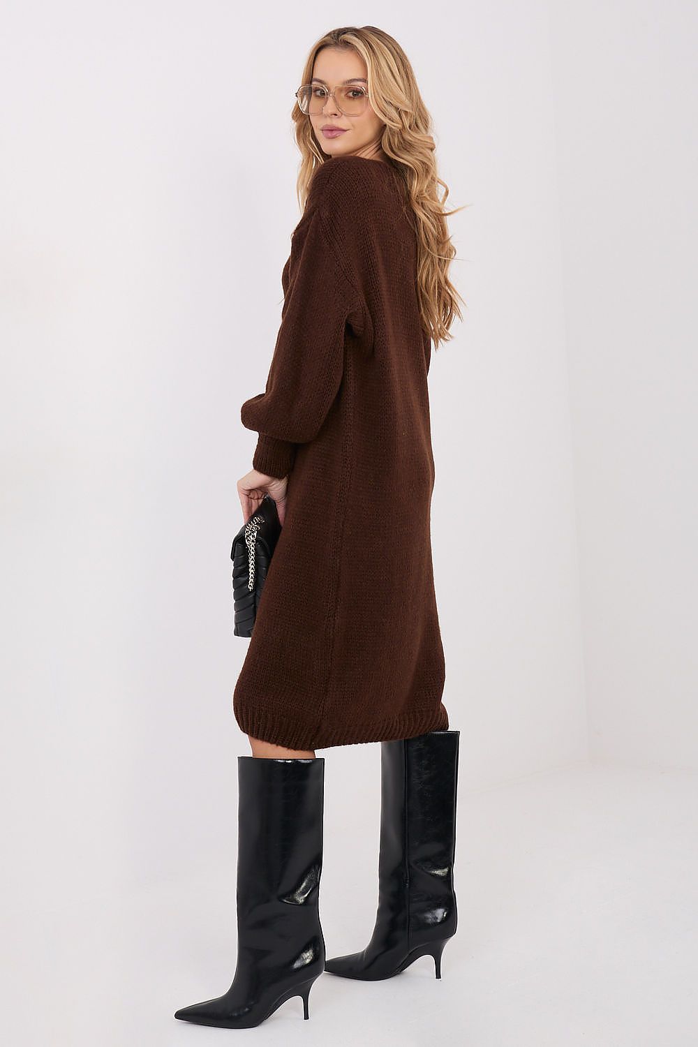 Women Oversized Sweater Dress Longline Knit-Women's Sweater-LeStyleParfait
