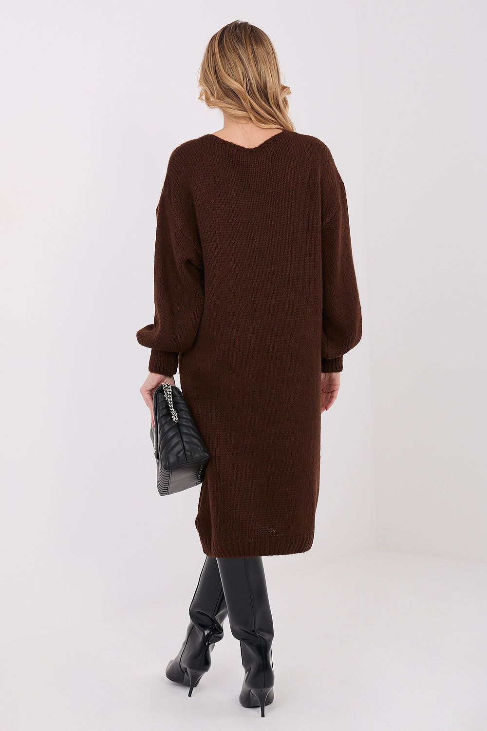 Women Oversized Sweater Dress Longline Knit-Women's Sweater-LeStyleParfait
