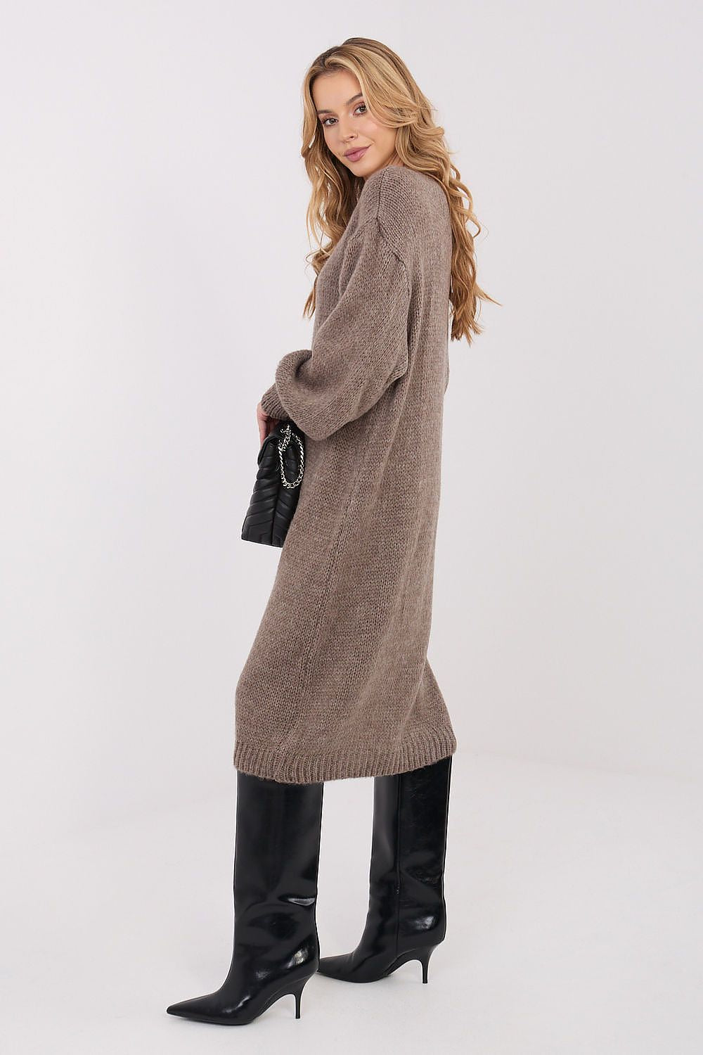 Women Oversized Sweater Dress Longline Knit-Women's Sweater-LeStyleParfait