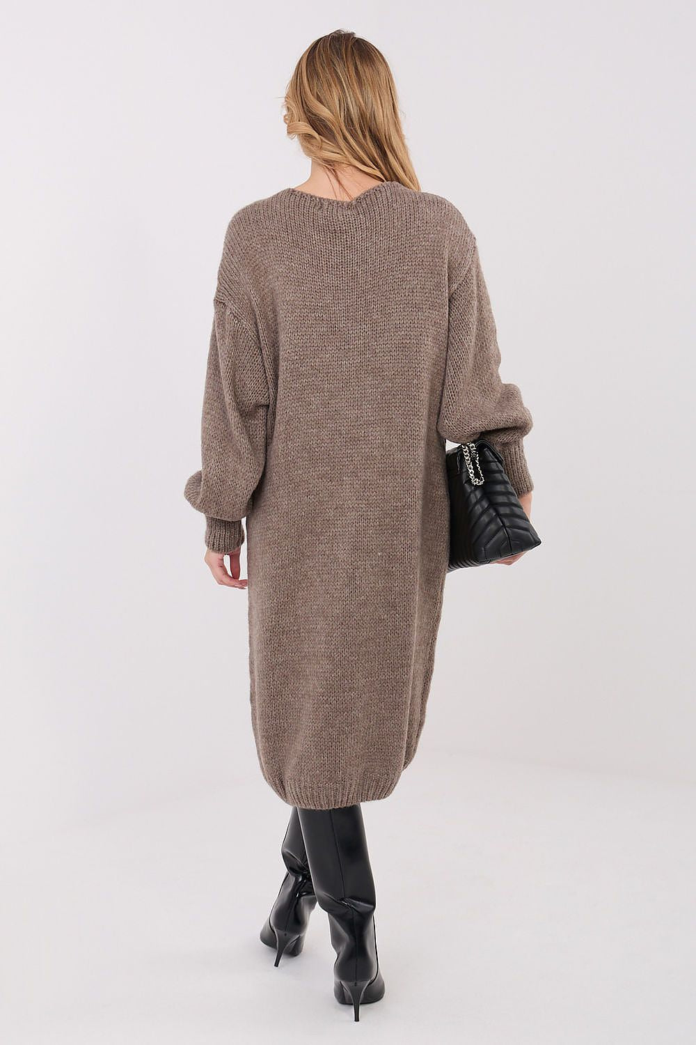 Women Oversized Sweater Dress Longline Knit-Women's Sweater-LeStyleParfait