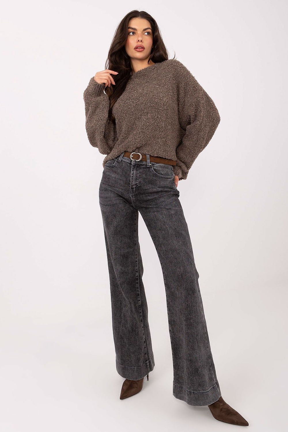Women Oversized Wool Blend Sweater-Women's Sweater-LeStyleParfait