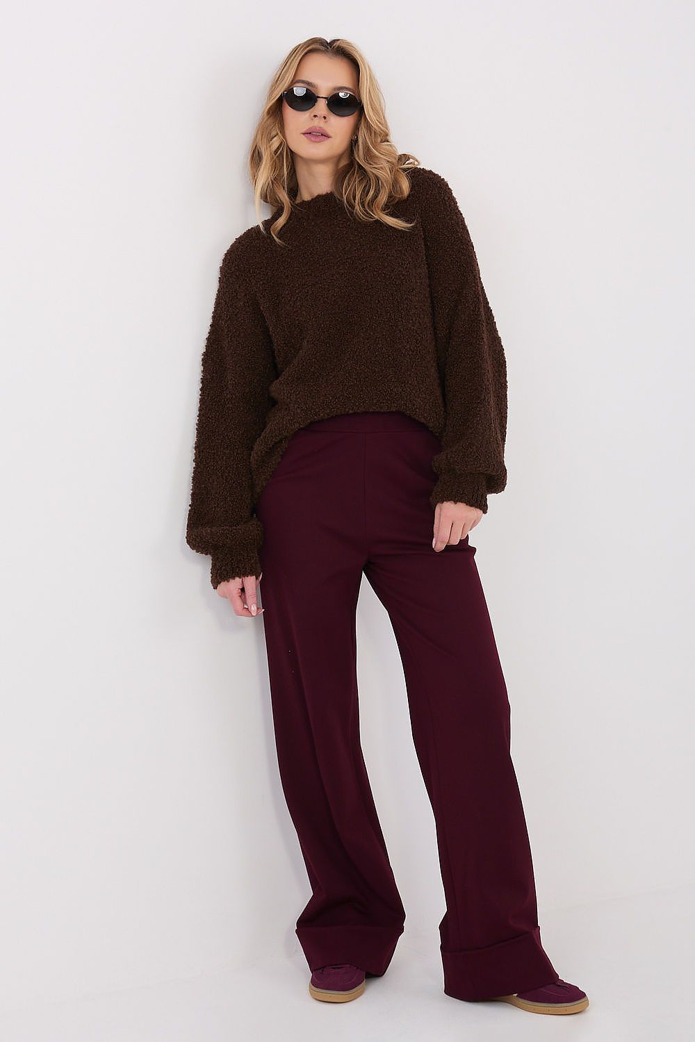 Women Oversized Wool Blend Sweater-Women's Sweater-LeStyleParfait