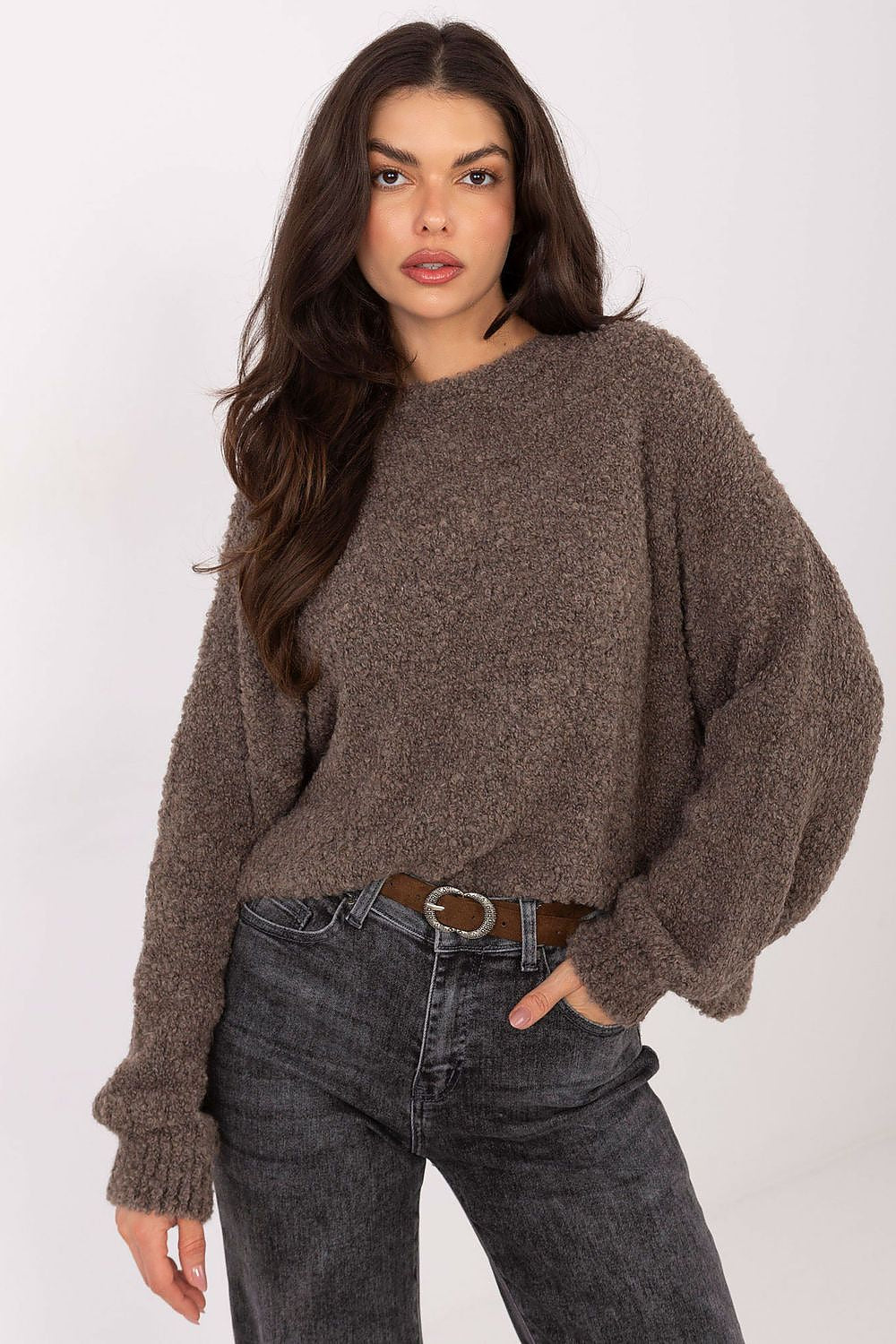 Women Oversized Wool Blend Sweater-Women's Sweater-LeStyleParfait