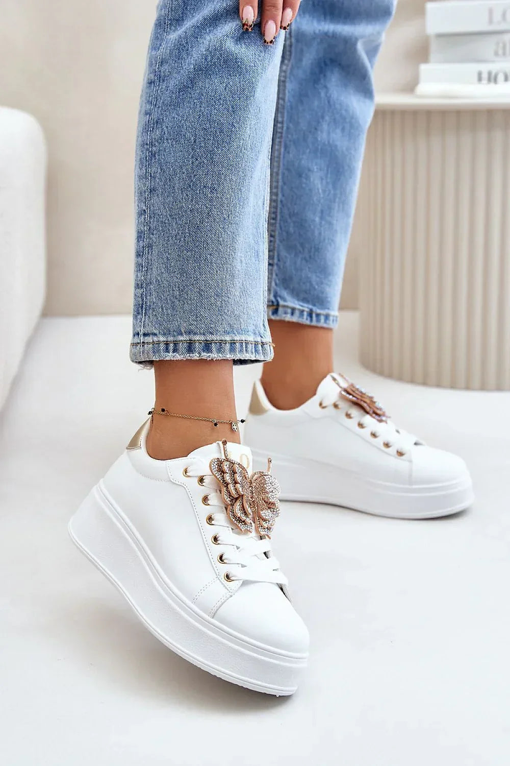 Women Platform Sneakers Decorative Casual School Shoes-women sneakers-LeStyleParfait