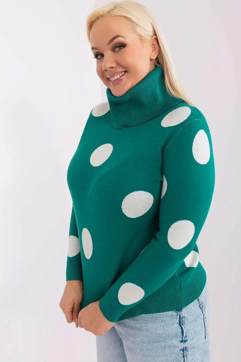 Women Polka Dot Sweater Playful Knit-Women's Sweater-LeStyleParfait
