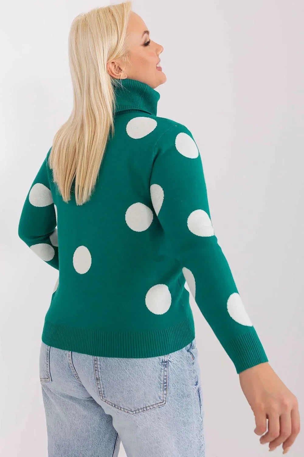 Women Polka Dot Sweater Playful Knit-Women's Sweater-LeStyleParfait