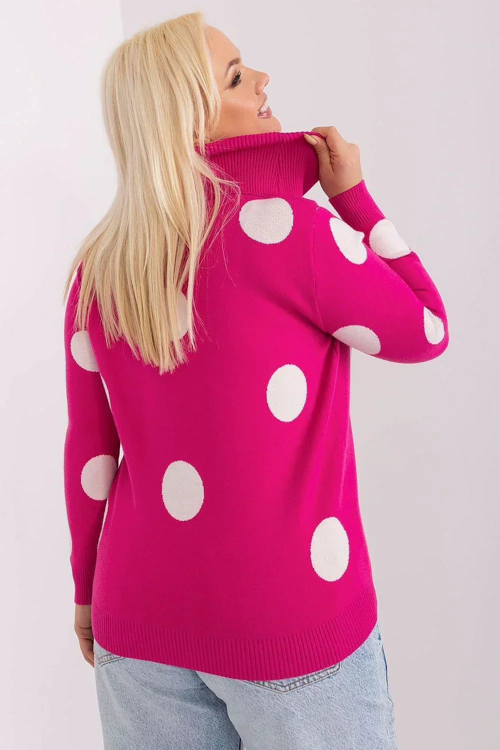 Women Polka Dot Sweater Playful Knit-Women's Sweater-LeStyleParfait