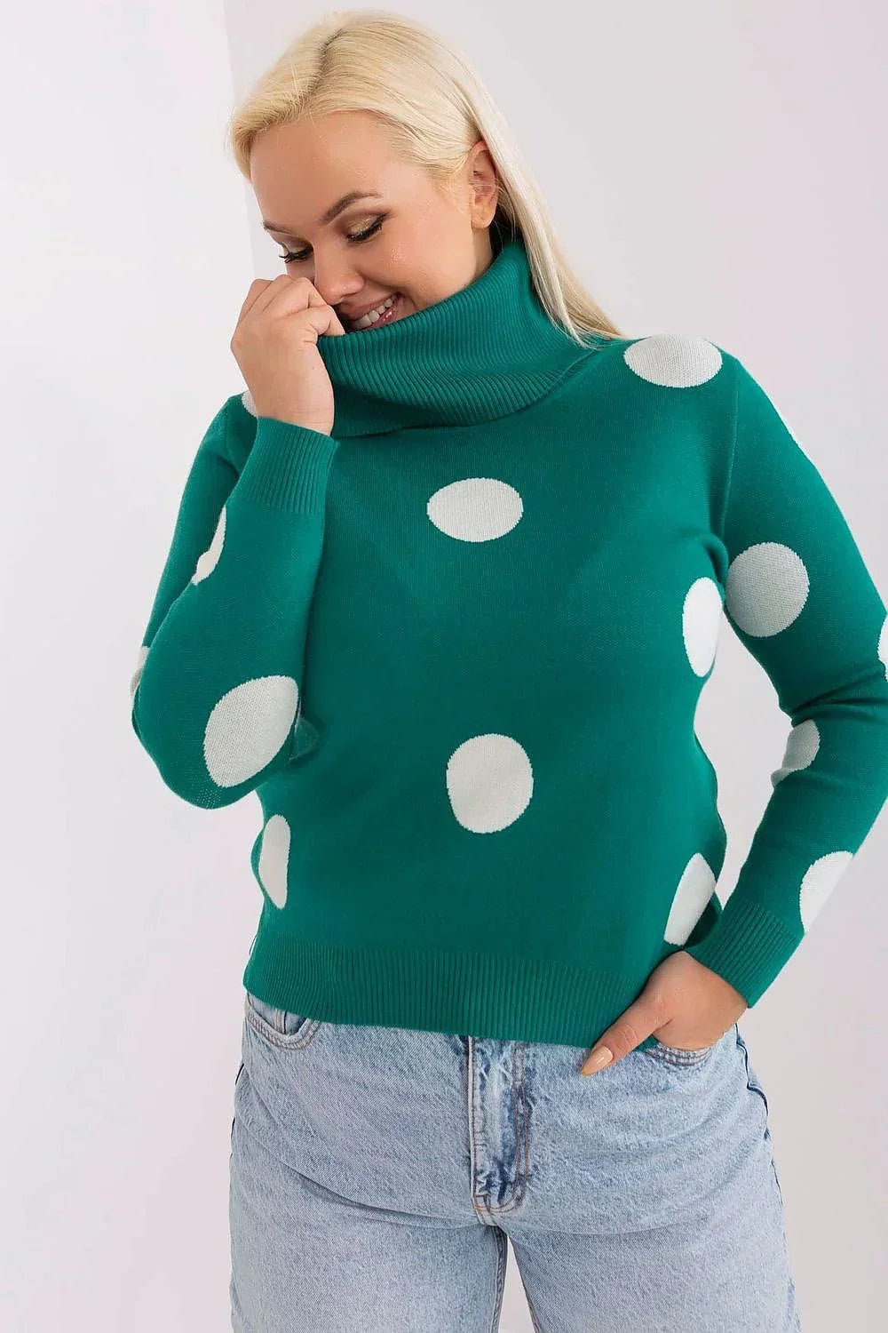Women Polka Dot Sweater Playful Knit-Women's Sweater-LeStyleParfait