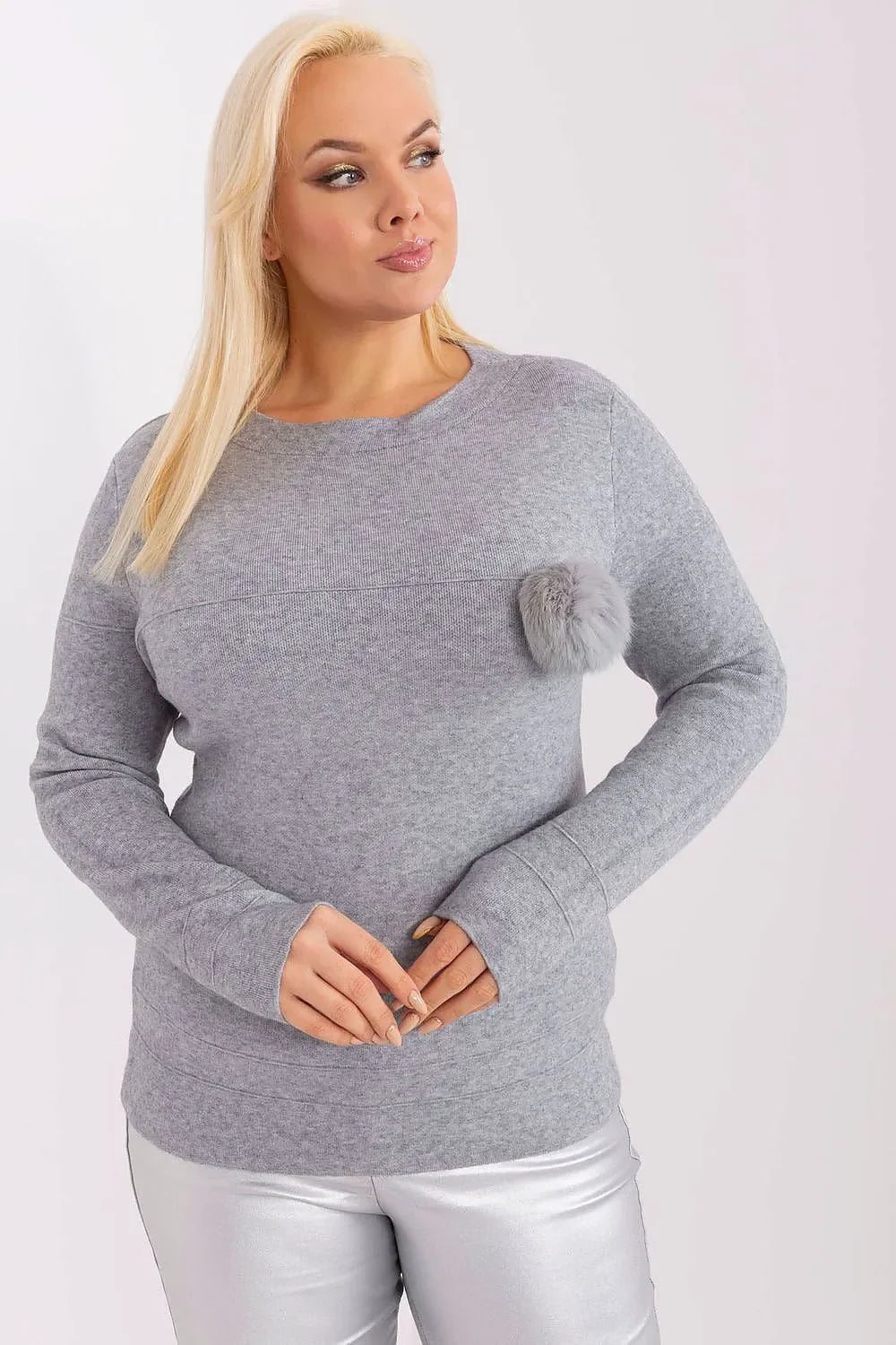 Women Pom Detail Sweater Casual Knit-Women's Sweater-LeStyleParfait